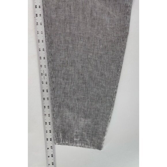 Eileen Fisher Striped Hemp & Organic Cotton Blend Tapered Leg Pull On Pants Sz L - Picture 8 of 9
